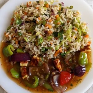 Veg. Fried Rice + Paneer Manchurian